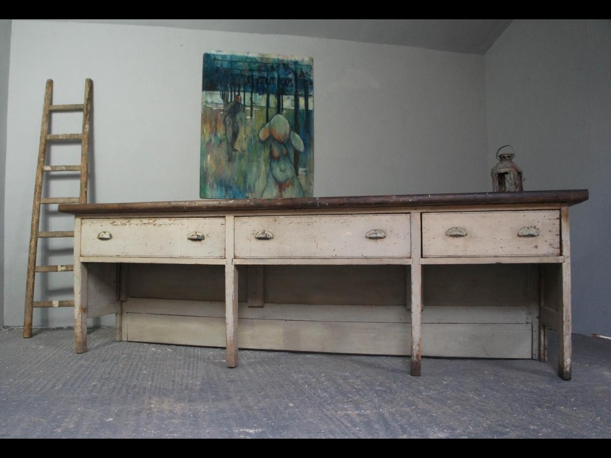 Victorian Painted Pine Shop Counter 