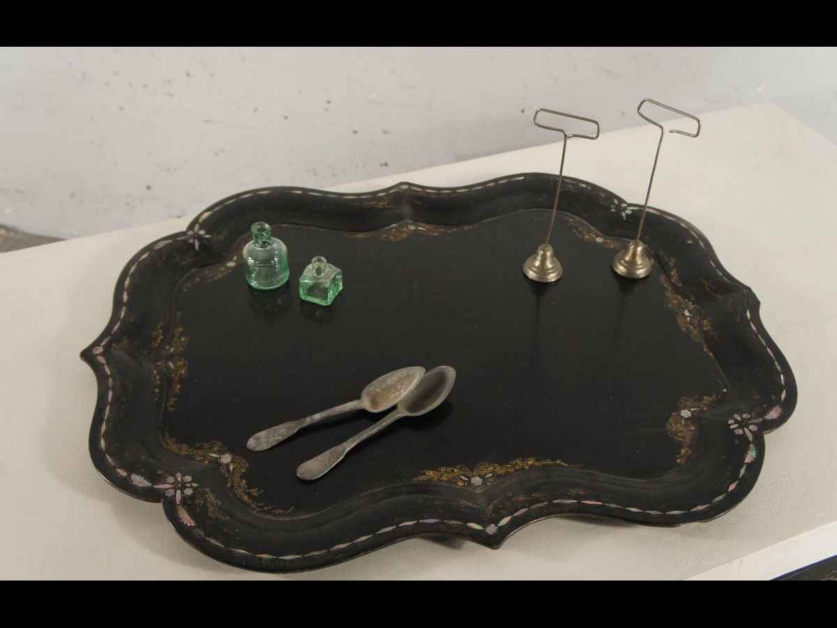 Victorian Inlaid Mother of Pearl Ebonised Tray