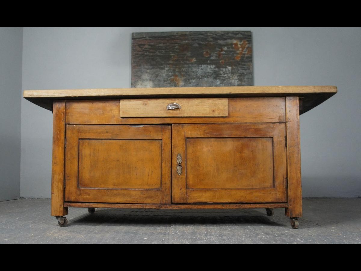 20th Century Pine and Beech Baker's Table