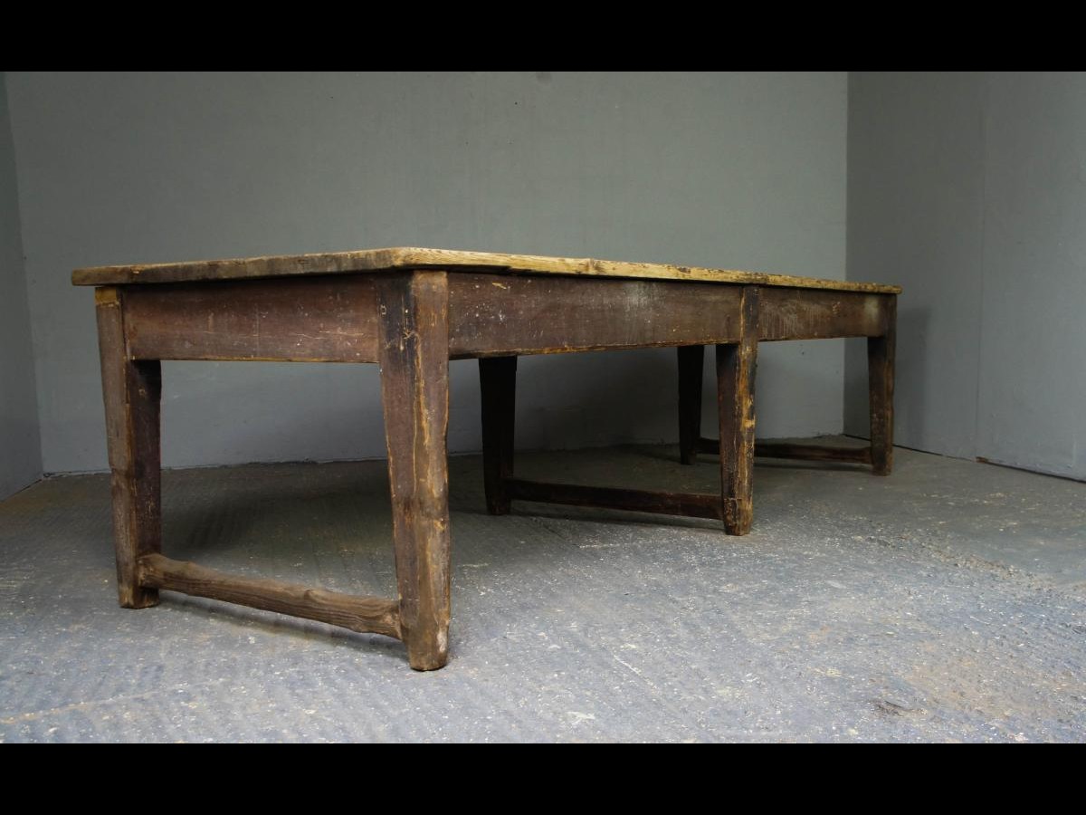 18th Century Georgian Large Scullery Prep Table in Original Paint and Pine Top