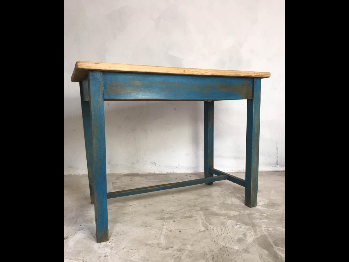 20th Century Rustic Pine Painted Side Table Occasional Table