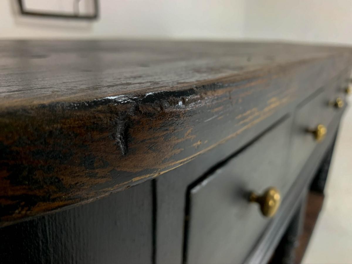 English Painted Pine Bath Dresser Sideboard