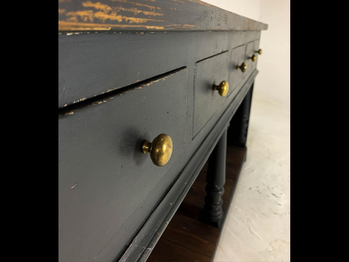 English Painted Pine Bath Dresser Sideboard