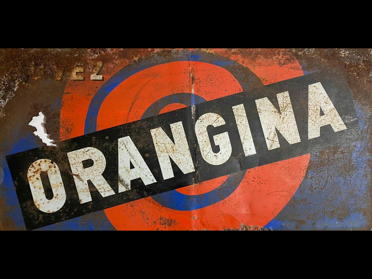 Vintage Orangina Advertising Metal Sign
