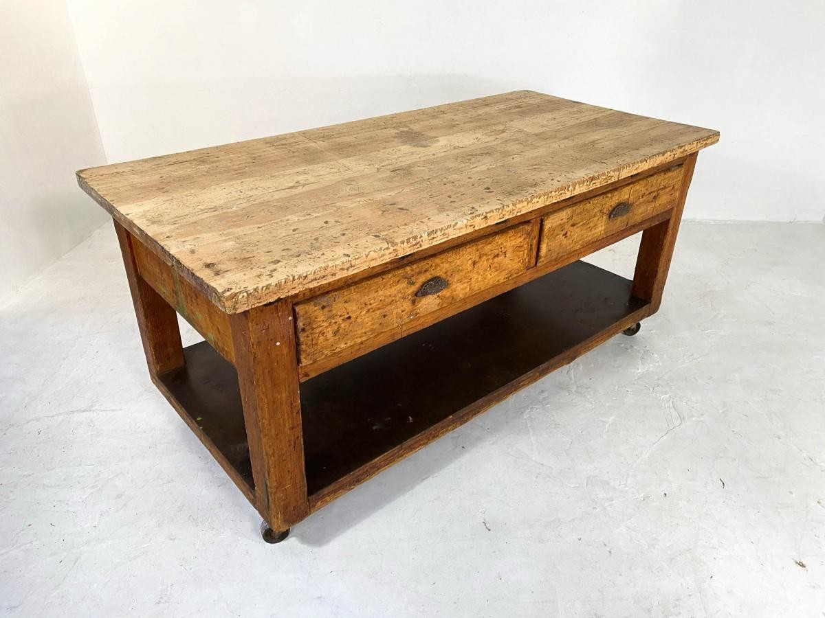 Antique Pine Baker's Table 