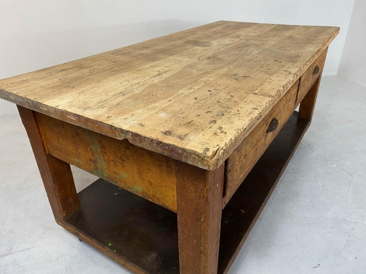 Antique Pine Baker's Table 