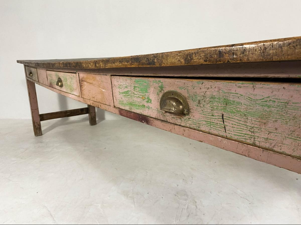 19th Century Victorian Pine Kitchen Table Server Hallway Console Table