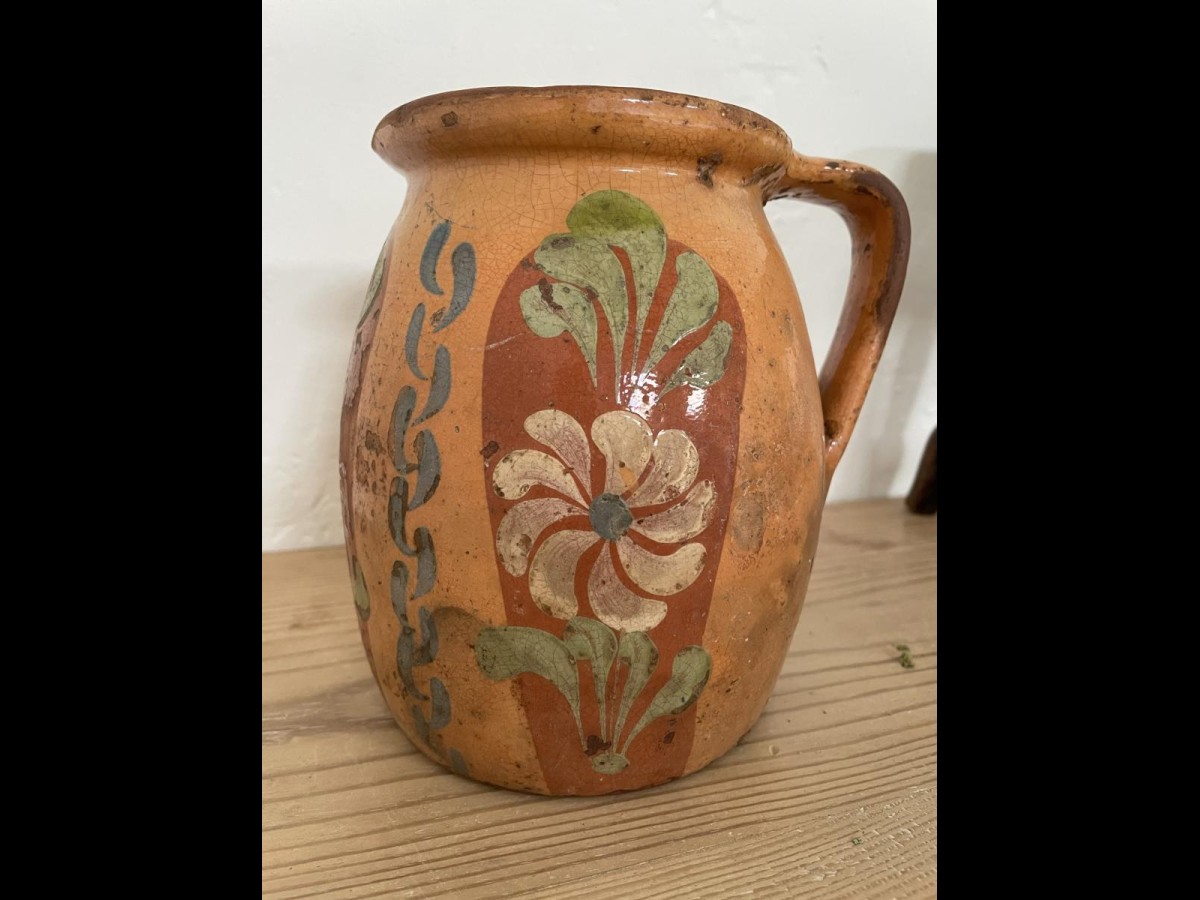 Vintage Terracotta Hand Painted Vase 