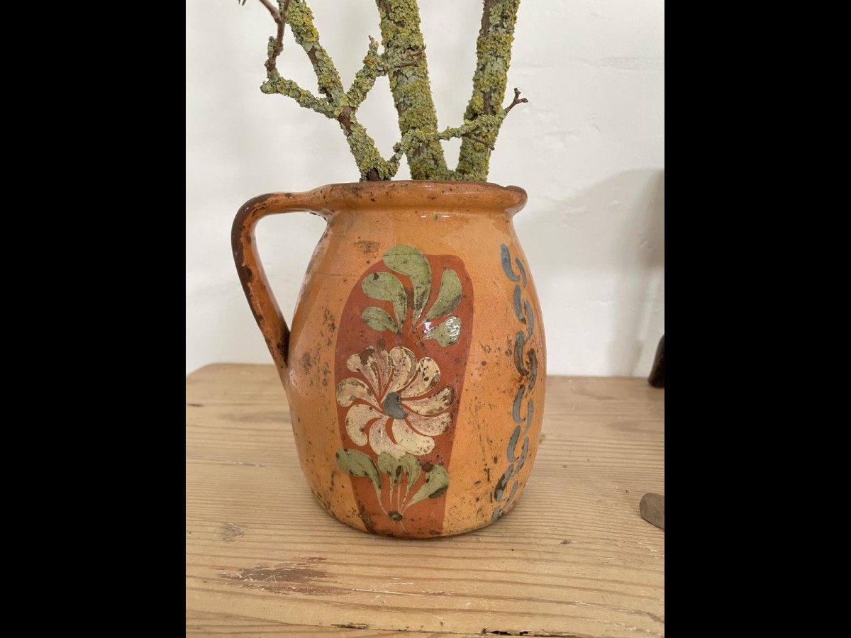 Vintage Terracotta Hand Painted Vase 