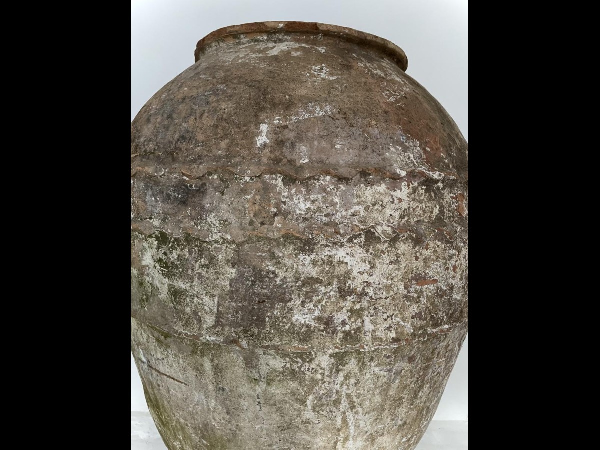 Large 19th Century Antique Terracotta Turkish Olive Oil Jar Urn Garden Pot
