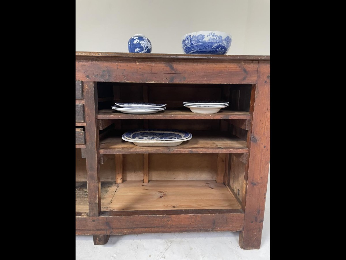 Antique Haberdashery Shop Counter Freestanding Kitchen Island