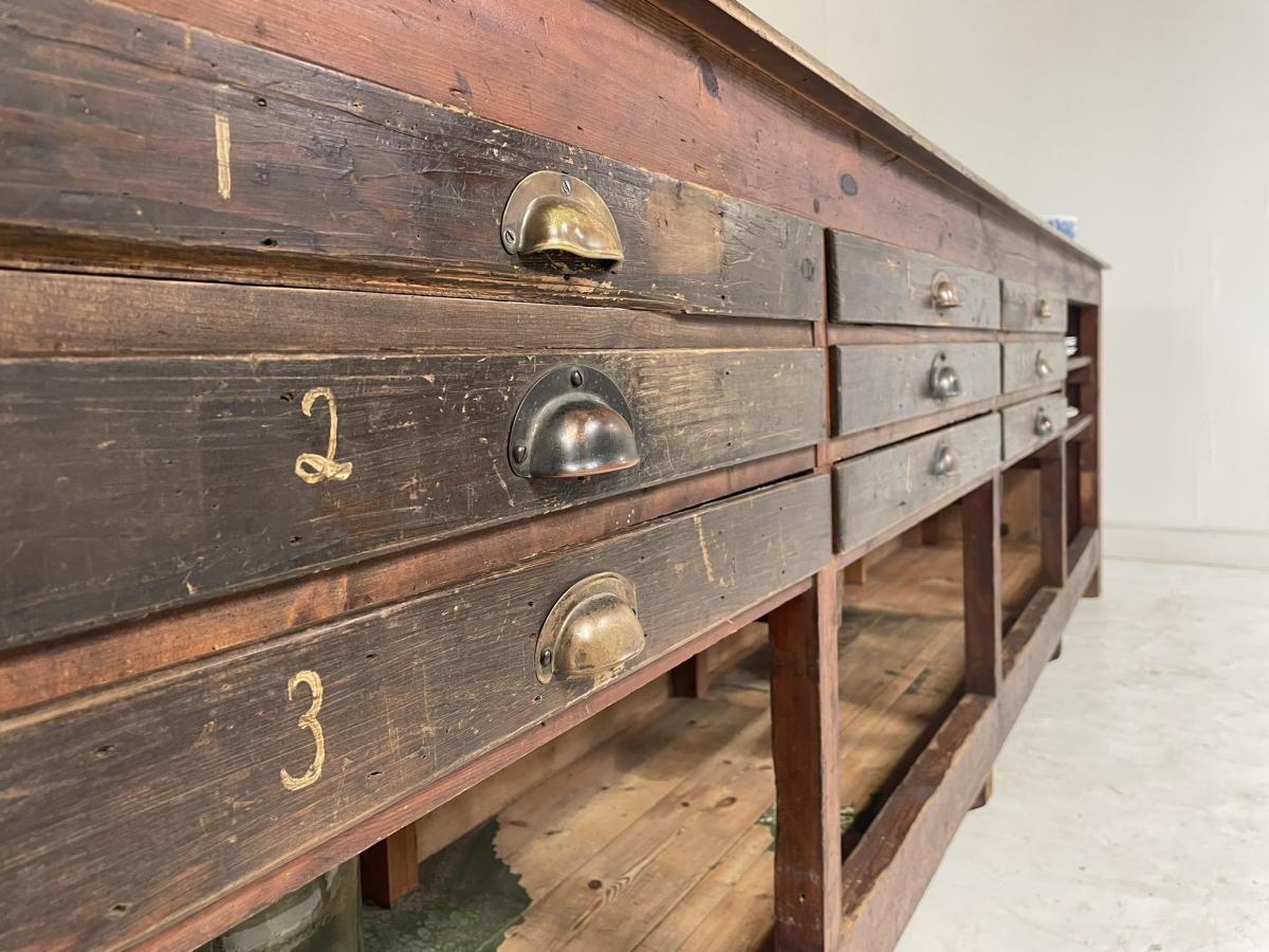 Antique Haberdashery Shop Counter Freestanding Kitchen Island
